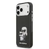Husă spate Karl Lagerfeld IML Aquarelle Karl and Choupette pentru iPhone 17 Pro Max, neagră
