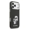 Husă spate Karl Lagerfeld IML Aquarelle Karl and Choupette pentru iPhone 17 Pro, neagră