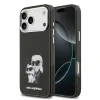 Husă spate Karl Lagerfeld IML Aquarelle Karl and Choupette pentru iPhone 17 Pro, neagră