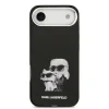 Husă spate Karl Lagerfeld IML Aquarelle Karl and Choupette pentru iPhone Air, neagră