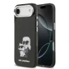 Husă spate Karl Lagerfeld IML Aquarelle Karl and Choupette pentru iPhone Air, neagră