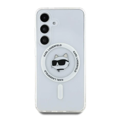 Husă spate Karl Lagerfeld IML Choupette Head MagSafe pentru Samsung Galaxy S25, transparentă