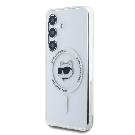Husă spate Karl Lagerfeld IML Choupette Head MagSafe pentru Samsung Galaxy S25, transparentă