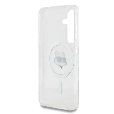 Husă spate Karl Lagerfeld IML Choupette Head MagSafe pentru Samsung Galaxy S25, transparentă