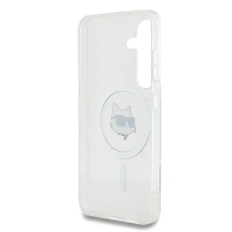 Husă spate Karl Lagerfeld IML Choupette Head MagSafe pentru Samsung Galaxy S25+, transparentă
