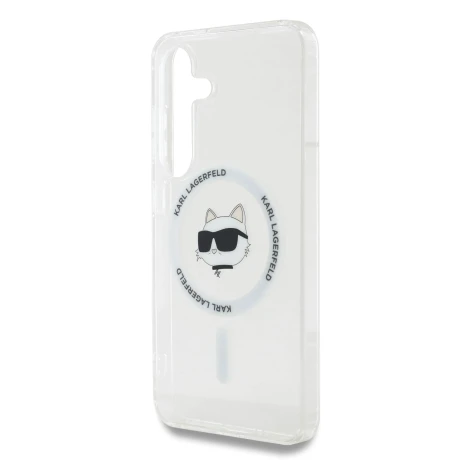 Husă spate Karl Lagerfeld IML Choupette Head MagSafe pentru Samsung Galaxy S25, transparentă