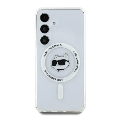 Husă spate Karl Lagerfeld IML Choupette Head MagSafe pentru Samsung Galaxy S25+, transparentă