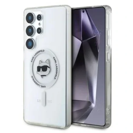 Husă spate Karl Lagerfeld IML Choupette Head MagSafe pentru Samsung Galaxy S25 Ultra Transparentă