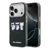 Husă spate Karl Lagerfeld IML Choupette Trio Watercolor MagSafe pentru iPhone 17 Pro Max, neagră