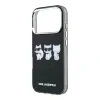 Husă spate Karl Lagerfeld IML Choupette Trio Watercolor MagSafe pentru iPhone 17 Pro, neagră