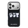 Husă spate Karl Lagerfeld IML Choupette Trio Watercolor MagSafe pentru iPhone 17 Pro, neagră