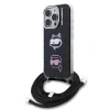 Husă spate Karl Lagerfeld IML Crossbody K&amp;amp;CH Heads pentru iPhone 16 Pro, neagră
