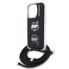 Husă spate Karl Lagerfeld IML Crossbody K&amp;amp;CH Heads pentru iPhone 16 Pro, neagră