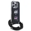 Husă spate Karl Lagerfeld IML Crossbody K&amp;amp;CH Heads pentru iPhone 16 Pro, neagră
