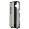 Husă spate Karl Lagerfeld IML cu dungi și logo pentru iPhone 16, neagră