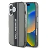 Husă spate Karl Lagerfeld IML cu dungi și logo pentru iPhone 16, neagră