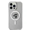 Husă spate Karl Lagerfeld IML Glitter Karl and Choupette MagSafe pentru iPhone 15 Pro Max, transparentă