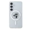 Husă spate Karl Lagerfeld IML Glitter Karl and Choupette MagSafe pentru Samsung Galaxy S24, transparentă