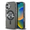 Husă spate Karl Lagerfeld IML Glitter Karl and Choupette Sketch MagSafe pentru iPhone 16, neagră