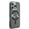 Husă spate Karl Lagerfeld IML Glitter Karl and Choupette Sketch MagSafe pentru iPhone 16 Pro, neagră