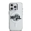 Husă spate Karl Lagerfeld IML Glitter Karl and Choupette Sketch MagSafe pentru iPhone 16 Pro, transparentă