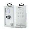 Husă spate Karl Lagerfeld IML Glitter Karl and Choupette Sketch MagSafe pentru iPhone 16 Pro, transparentă