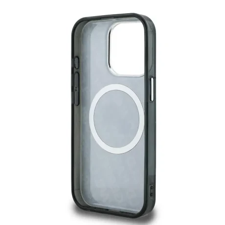 Husă spate Karl Lagerfeld IML K&amp;amp;CH Heads cu logo repetat MagSafe pentru iPhone 15 Pro Max, neagră