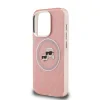 Husă spate Karl Lagerfeld IML K&amp;amp;CH Heads cu logo repetat MagSafe pentru iPhone 15 Pro Max, roz