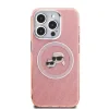 Husă spate Karl Lagerfeld IML K&amp;amp;CH Heads cu logo repetat MagSafe pentru iPhone 15 Pro Max, roz