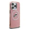 Husă spate Karl Lagerfeld IML K&amp;amp;CH Heads cu logo repetat MagSafe pentru iPhone 15 Pro Max, roz