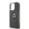Husă spate Karl Lagerfeld IML K&amp;amp;CH Heads cu logo repetat MagSafe pentru iPhone 15 Pro, neagră