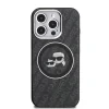 Husă spate Karl Lagerfeld IML K&amp;amp;CH Heads cu logo repetat MagSafe pentru iPhone 15 Pro, neagră