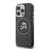 Husă spate Karl Lagerfeld IML K&amp;amp;CH Heads cu logo repetat MagSafe pentru iPhone 15 Pro, neagră
