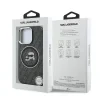Husă spate Karl Lagerfeld IML K&amp;amp;CH Heads cu logo repetat MagSafe pentru iPhone 15 Pro, neagră