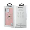 Husă spate Karl Lagerfeld IML K&amp;amp;CH Heads cu logo repetat MagSafe pentru iPhone 15, roz