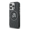Husă spate Karl Lagerfeld IML K&amp;amp;CH Heads cu logo repetat MagSafe pentru iPhone 16 Pro Max, neagră