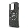 Husă spate Karl Lagerfeld IML K&amp;amp;CH Heads cu logo repetat MagSafe pentru iPhone 16 Pro, neagră