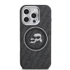 Husă spate Karl Lagerfeld IML K&amp;amp;CH Heads cu logo repetat MagSafe pentru iPhone 16 Pro, neagră