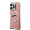 Husă spate Karl Lagerfeld IML K&amp;amp;CH Heads cu logo repetat MagSafe pentru iPhone 16 Pro, roz