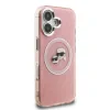 Husă spate Karl Lagerfeld IML K&amp;amp;CH Heads cu logo repetat MagSafe pentru iPhone 16, roz