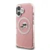 Husă spate Karl Lagerfeld IML K&amp;amp;CH Heads cu logo repetat MagSafe pentru iPhone 16, roz