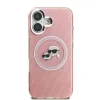 Husă spate Karl Lagerfeld IML K&amp;amp;CH Heads cu logo repetat MagSafe pentru iPhone 16, roz