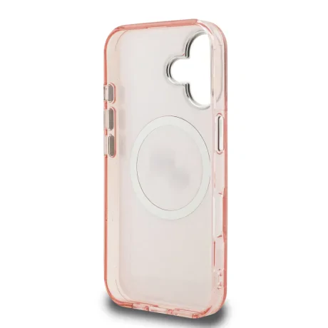 Husă spate Karl Lagerfeld IML K&amp;amp;CH Heads cu logo repetat MagSafe pentru iPhone 16, roz