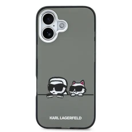 Husă spate Karl Lagerfeld IML K&amp;amp;CH Heads Logo MagSafe pentru iPhone 17, neagră