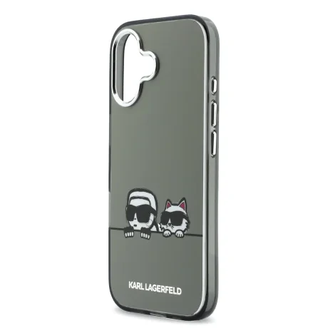 Husă spate Karl Lagerfeld IML K&amp;amp;CH Heads Logo MagSafe pentru iPhone 17, neagră