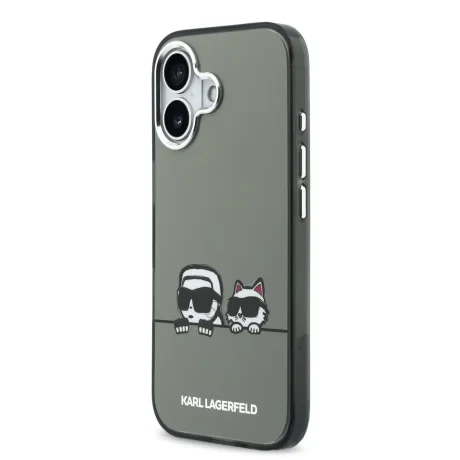 Husă spate Karl Lagerfeld IML K&amp;amp;CH Heads Logo MagSafe pentru iPhone 17, neagră