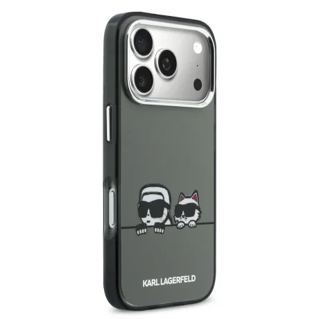 Husă spate Karl Lagerfeld IML K&amp;amp;CH Heads Logo MagSafe pentru iPhone 17 Pro Max, neagră