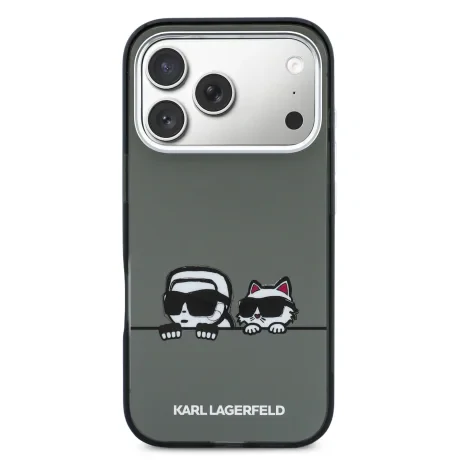 Husă spate Karl Lagerfeld IML K&amp;amp;CH Heads Logo MagSafe pentru iPhone 17 Pro Max, neagră