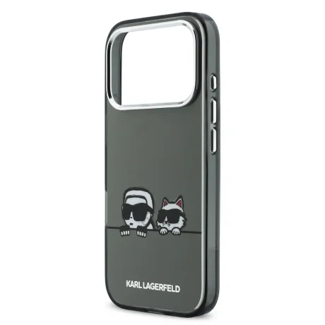 Husă spate Karl Lagerfeld IML K&amp;amp;CH Heads Logo MagSafe pentru iPhone 17 Pro, neagră