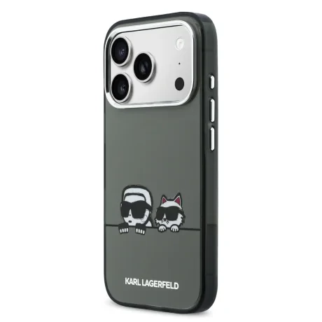 Husă spate Karl Lagerfeld IML K&amp;amp;CH Heads Logo MagSafe pentru iPhone 17 Pro, neagră